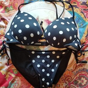 Pink VS Black & White Polka Dot Bikini